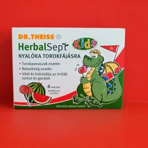 Dr.Theiss HerbalSept Kids torokfájásra nyalóka 6db dinnyés