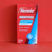 Rennie Menthol 750mg gyógyszeres rágógumi 10db Rennie Menthol 750mg gyógyszeres rágógumi 10db
