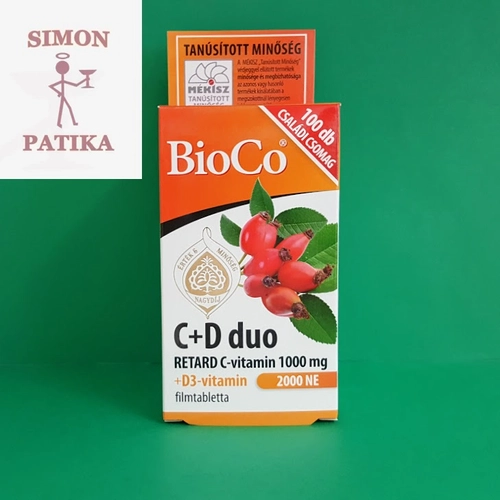 BioCo C+D duo Retard C vitamin 1000mg+ D3 vitamin 2000IU tabletta 100db