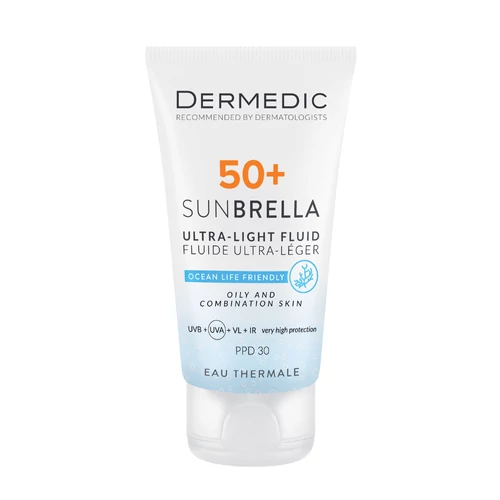 DERMEDIC Sunbrella fényvédő fluid SPF50+ zsíros és kombinált bőrre