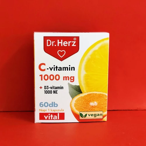 Dr.Herz C-vitamin 1000 +D vitamin 1000 mg tabletta 60db