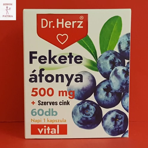 Dr.Herz Fekete Áfonya 500mg+Szerves Cink kapszula