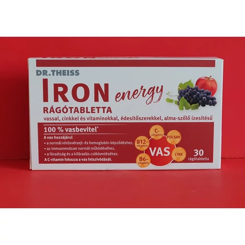 Dr.Theiss Iron Energy rágótabletta alma szőlő 30db