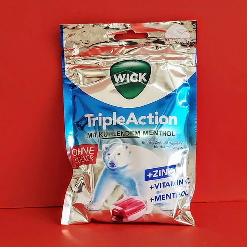 Wick cink+ C vitamin cukormentes torokcukor