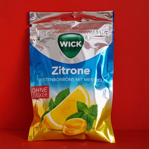 Wick torokcukor citrom mentol cukormentes 72g