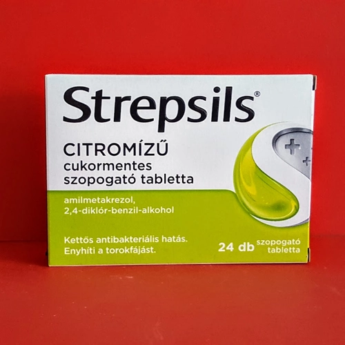 Strepsils citromízű cukormentes szopogató tabletta 24db