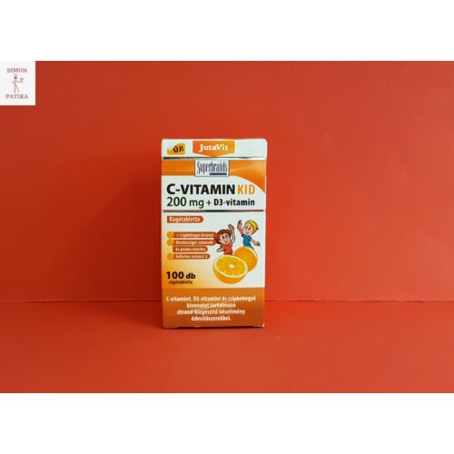 JutaVit C-vitamin KID 200 mg rágótabletta narancs 100db