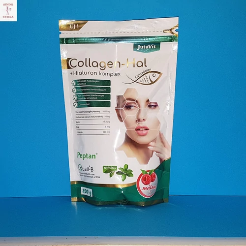 JutaVit Collagen-Hal+Hialuron Komplex por Málna 200g