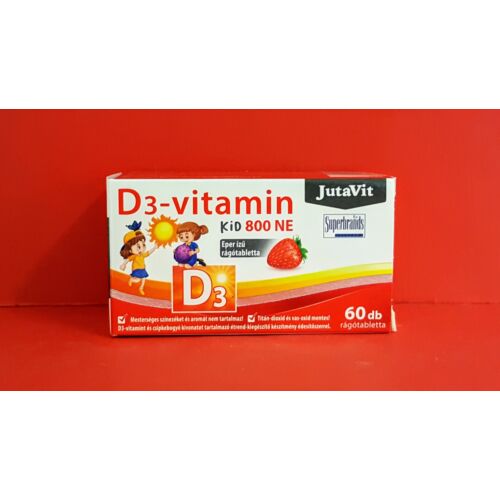 Jutavit D3-vitamin 800NE KID eper ízű rágótabletta