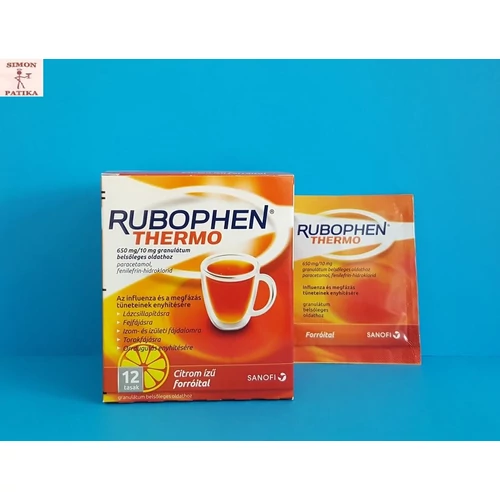 Rubophen Thermo 650mg/10mg granulátum citrom ízű belsőleges oldathoz 12db