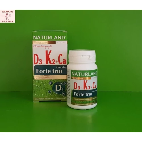 Naturland D3+K2+Ca forte trio tabletta 30db