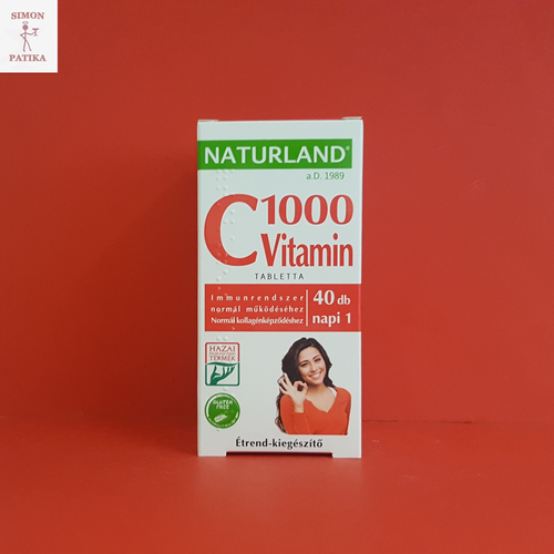 Naturland C vitamin 1000 mg tabletta 40db