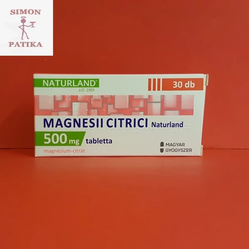 Tabletta magnesii citrici 500mg NATURLAND 30db