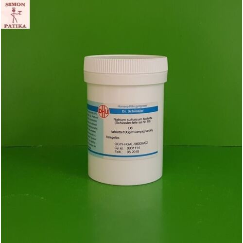 Natrium sulfuricum tabletta Schüssler só Nr.10.  D6 400db