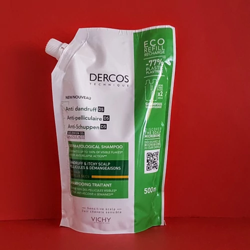 Vichy Dercos sampon Korpás/száraz hajra utántöltő 500ml
